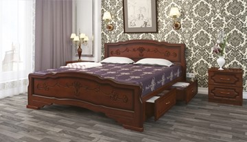 Кровать с выкатными ящиками Карина-6 (Орех) 180х200 в Чите