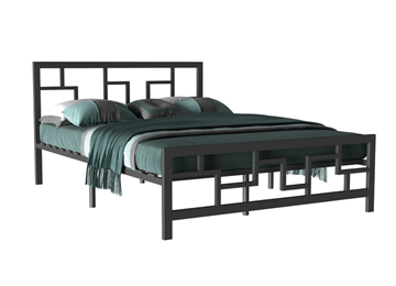 Кровать полутороспальная Лофт 3, 160х200, черная в Чите