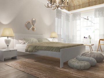 Кровать в спальню Vesna Line 3 160х200, сосна (Белая эмаль) в Чите