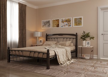 Спальная кровать Муза 1, 1400, черный/шоколад в Чите