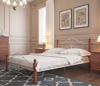 Кровать спальная Фортуна 1, 1600, белый/махагон в Чите