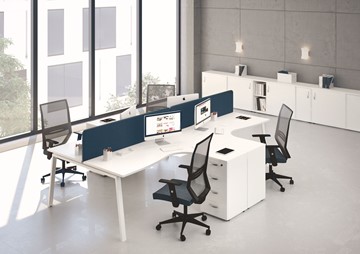 Офисный набор мебели А4 (металлокаркас TRE) белый премиум / металлокаркас белый в Чите