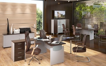 Офисный набор мебели OFFIX-NEW для двух сотрудников и руководителя в Чите