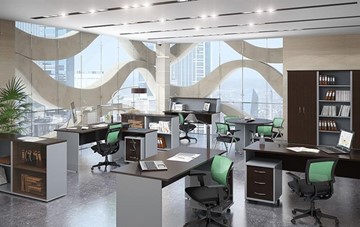 Мебель для персонала IMAGO четыре рабочих места, стол для переговоров в Чите