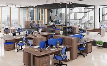 Офисный комплект мебели Wave 1, два рабочих места в Чите