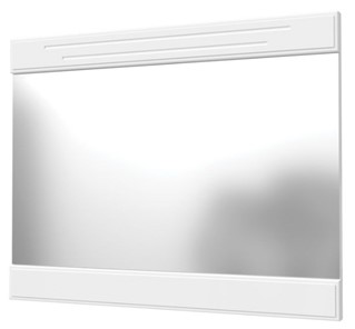 Зеркало настенное Олимп с декоративными планками (белый) в Чите