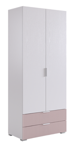 Шкаф двухдверный Зефир 108.01 (белое дерево/пудра розовая (эмаль)) в Чите