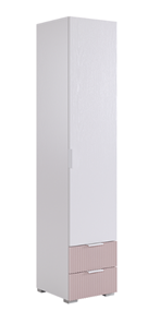 Шкаф однодверный с ящиками Зефир 107.01 (белое дерево/пудра розовая (эмаль)) в Чите