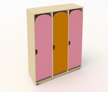 Шкаф детский распашной ШГ3 Беж+Розовый+Оранжевый в Чите