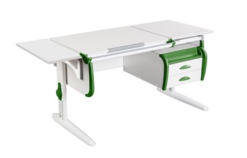 Детский стол-трансформер 1/75-40 (СУТ.25) + Polka_b 1/550 + Tumba 3 белый/белый/Зеленый в Чите