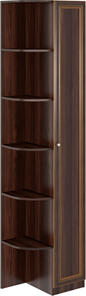 Угловой шкаф-стеллаж Беатрис М14 правый (Орех Гепланкт) в Чите