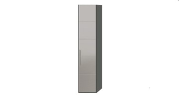 Шкаф распашной Наоми с зеркальной дверью правый, цвет Фон серый, Джут  СМ-208.07.02 R в Чите