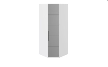 Шкаф угловой Наоми с зеркальной правой дверью, цвет Белый глянец СМ-208.07.07 R в Чите