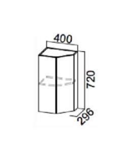 Навесной шкаф торцевой закрытый, Прованс, ш400тз/720, белый текстурный в Чите