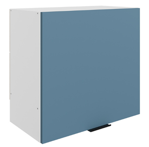 Настенный шкаф Стоун L600 Н566 (1 дв. гл.) (белый/изумруд софттач) в Чите