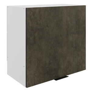 Шкаф на кухню Стоун L600 Н566 (1 дв. гл.) (белый/камень темно-серый) в Чите