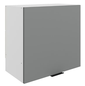 Шкаф навесной Стоун L600 Н566 (1 дв. гл.) (белый/оникс софттач) в Чите