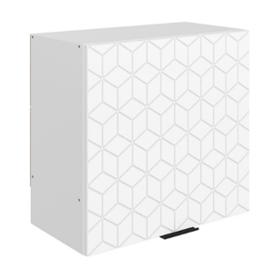 Шкаф навесной под вытяжку Стоун L600 Н566 (1 дв. гл.) с фрезировкой (белый/джелато софттач) в Чите