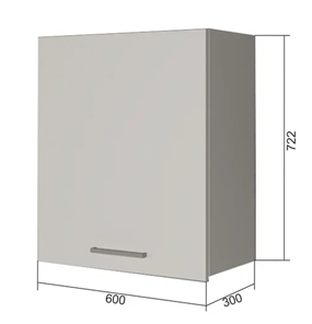 Кухонный шкаф В7 60, Сатин/Антрацит в Чите