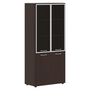 Шкаф комбинированный с дверьми в алюминиевой рамке DIONI Венге DHC 85.7  (850х430х1930) в Чите