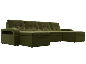 П-образный диван Лига-035 мини, Зеленый (микровельвет) в Чите