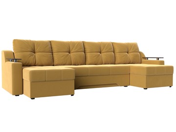Большой П-образный диван Сенатор, Желтый (Микровельвет) боннель в Чите