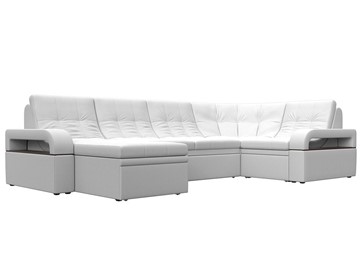 П-образный диван Лига-035, Белый (Экокожа) в Чите