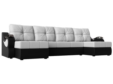 П-образный диван Меркурий П, Белый/черный (экокожа) в Чите