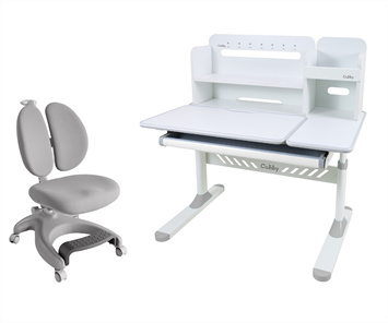 Комплект парта + кресло Nerine Grey +  Solerte Grey + чехол для кресла в подарок! в Чите