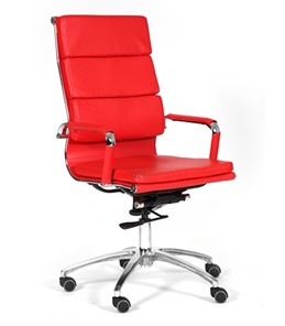 Кресло компьютерное CHAIRMAN 750 экокожа красная в Чите