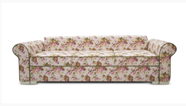Прямой диван Ameli (Arcadia rose+shaggy green+glance bone) в Чите - изображение 3