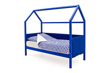 Кровать-домик «Svogen синий» мягкая в Чите