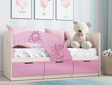 Детская кровать с бортиками Юниор-3, Розовый металлик в Чите