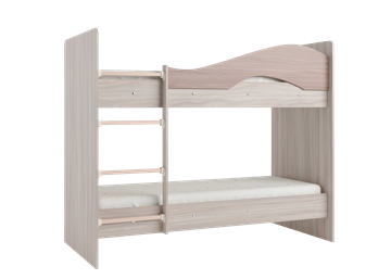 Детская двухэтажная кровать Мая с 2 ящиками на щитах, корпус Шимо светлый, фасад Шимо темный в Чите - предосмотр 2