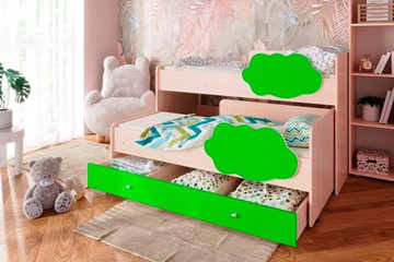 Детская 2-ярусная кровать Соник 1.6 с ящиком, Лайм в Чите - предосмотр