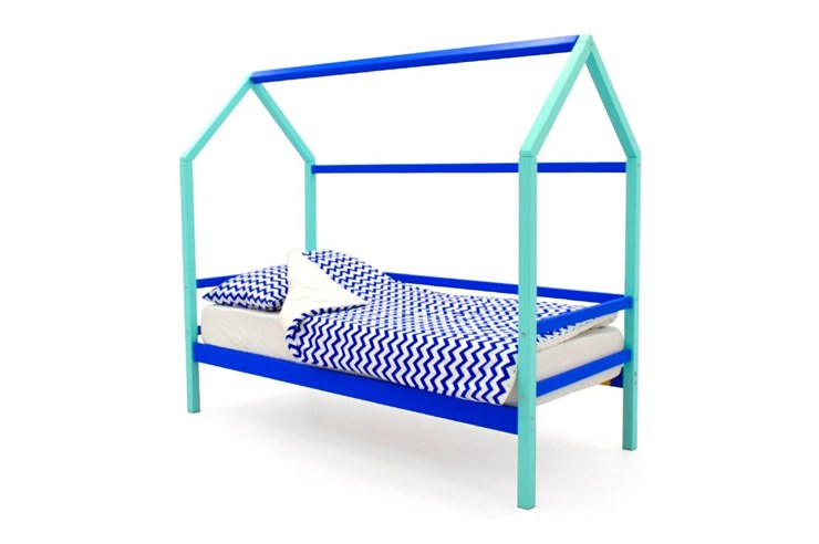 Кровать-домик Svogen синий-мятный в Чите - изображение 1