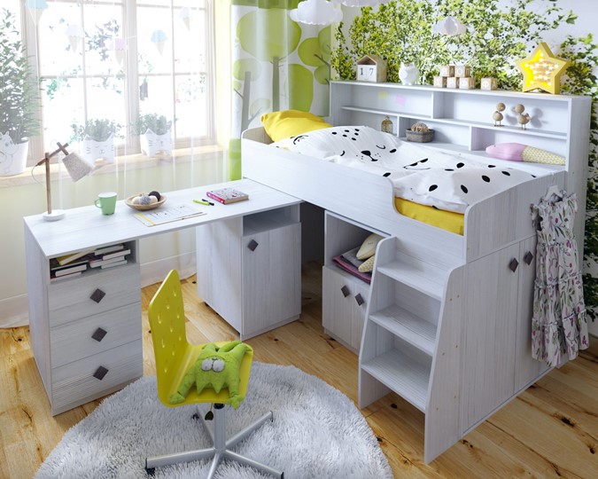 Кровать-чердак в детскую Малыш-5, цвет Винтерберг в Чите - изображение 7