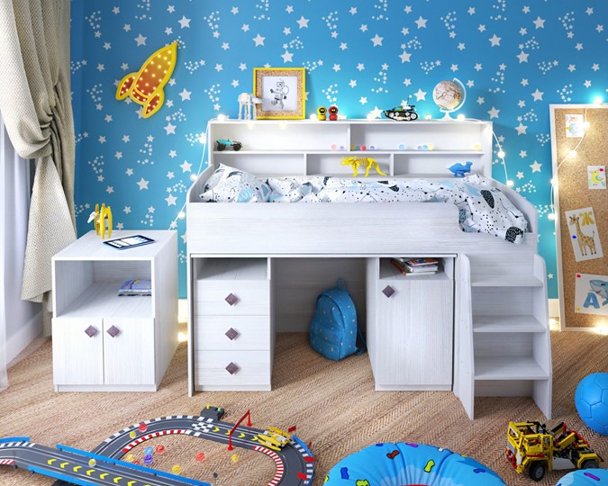 Кровать-чердак в детскую Малыш-5, цвет Винтерберг в Чите - изображение 8