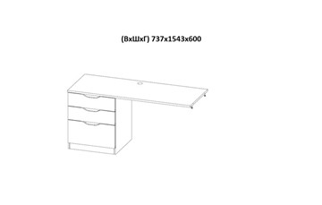 Кровать 2-х ярусная с письменным столом и шкафом POLINI Kids Simple Белый / Бетон в Чите - предосмотр 9