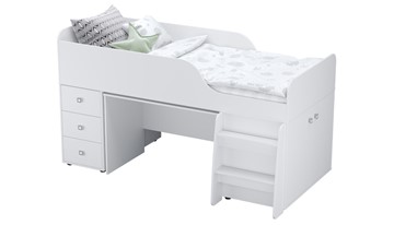 Кровать с лестницей с рабочей зоной POLINI Kids Simple 4500 Белый в Чите - предосмотр 6
