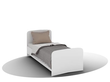 Кровать детская ВЕГА Кровать Кр-08 900 с плоским основанием (Белый древесный) в Чите