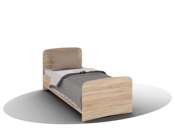 Односпальная кровать ВЕГА Кровать Кр-08 900 с плоским основанием (Сонома) в Чите - изображение
