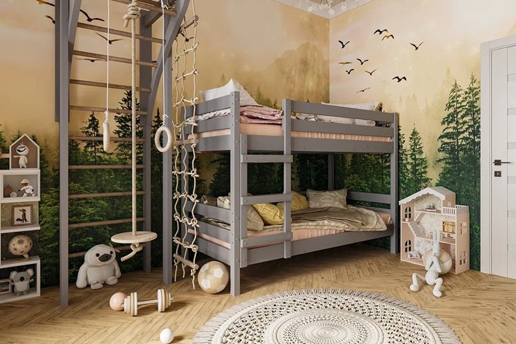 Детская кровать Джуниор двухъярусная (Антрацит) в Чите - изображение 2