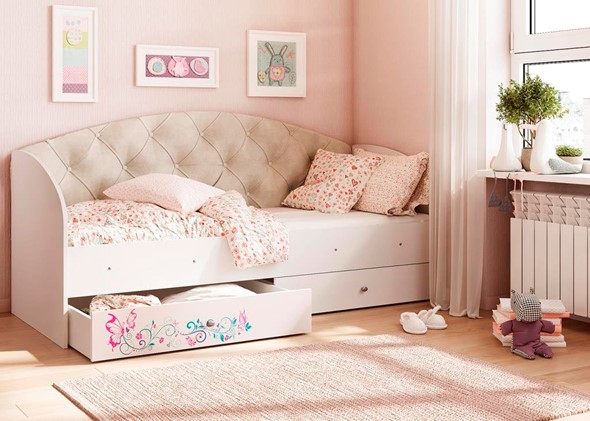 Детская кровать Эльза без бортика, Бежевый (латы) в Чите - изображение