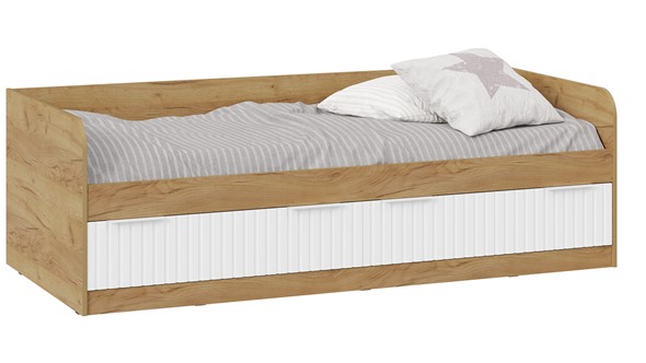 Кроватка Хилтон Тип 1 900 (Дуб Крафт Золотой/Белый матовый) в Чите - изображение
