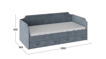 Подростковая кровать Кантри Тип 1, ТД-308.12.02 (Замша синяя) в Чите - предосмотр 2