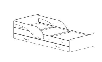 Кровать с ящиками Максимка, цвет Млечный дуб в Чите - предосмотр 1
