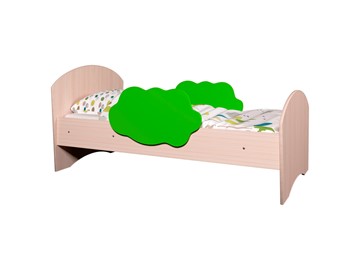 Детская кровать с бортиками Тучка, корпус Дуб млечный, фасад Лайм в Чите