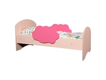 Кровать детская Тучка, корпус Дуб млечный, фасад Розовый в Чите