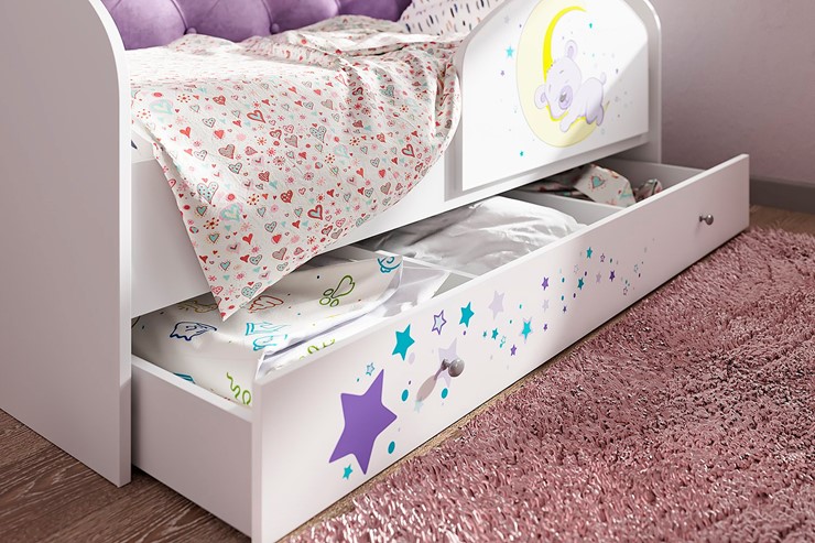 Односпальная детская кровать Звездочка с бортиком, Бирюза в Чите - изображение 1